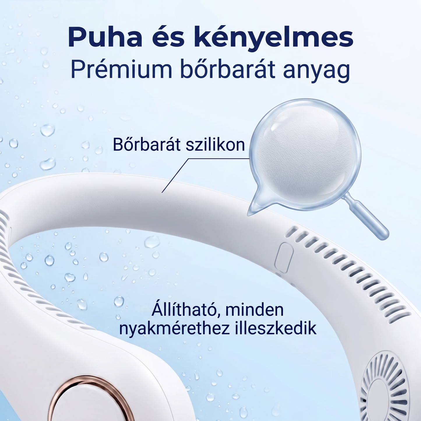 PKNEW® Hordozható nyakventilátor, lapátnélküli viselhető személyi ventilátor, kéz nélküli hűtés kültéri használatra és irodába 💎