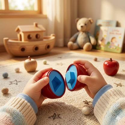 Apple Shape & Number Matching Game – Educational Geometry Sorting Toy for Preschool Math & Cognitive Learning